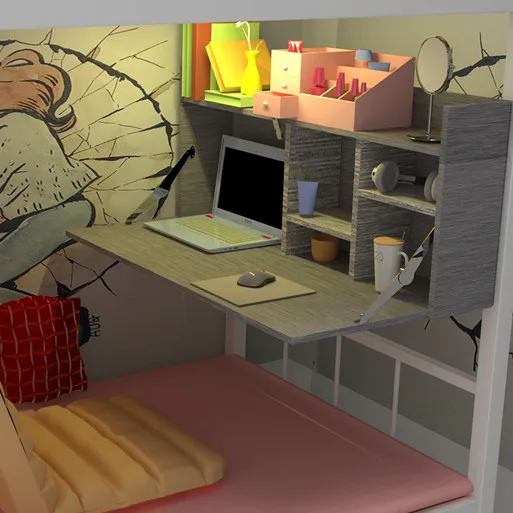 Bed Computer Desk Folding Empty Computer Desk Dormitory Artifact Bed Small Table Folding Desk Factory Straight Hair