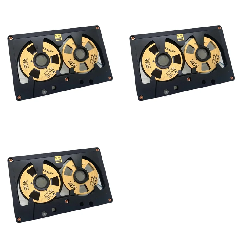 

3X кассета, аудиокассета к кассету, 50-минутная пустая лента, двухсторонняя металлическая катушка, полый корпус, самодельный