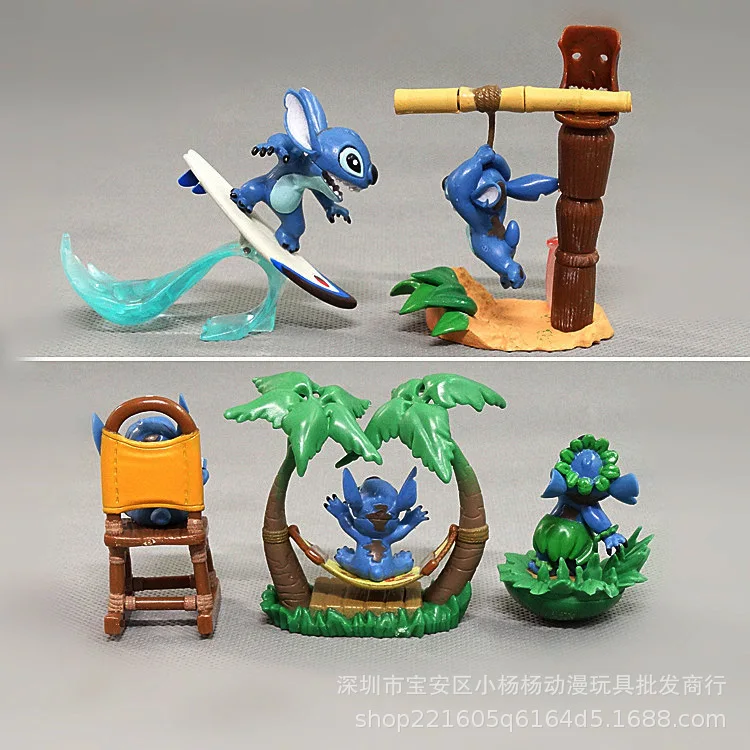 Disney stitch modelo boneca dos desenhos animados anjo ponto lilo ação anime figuras bonito quarto desktop modelo de carro ornamentos presentes das crianças