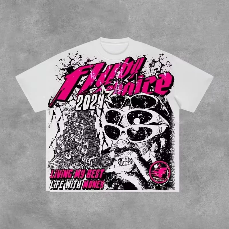 

Лето 202, новый выбор Fly Live My Best Life with Money, футболка с рисунком, женская хлопковая футболка с принтом, уличный женский топ