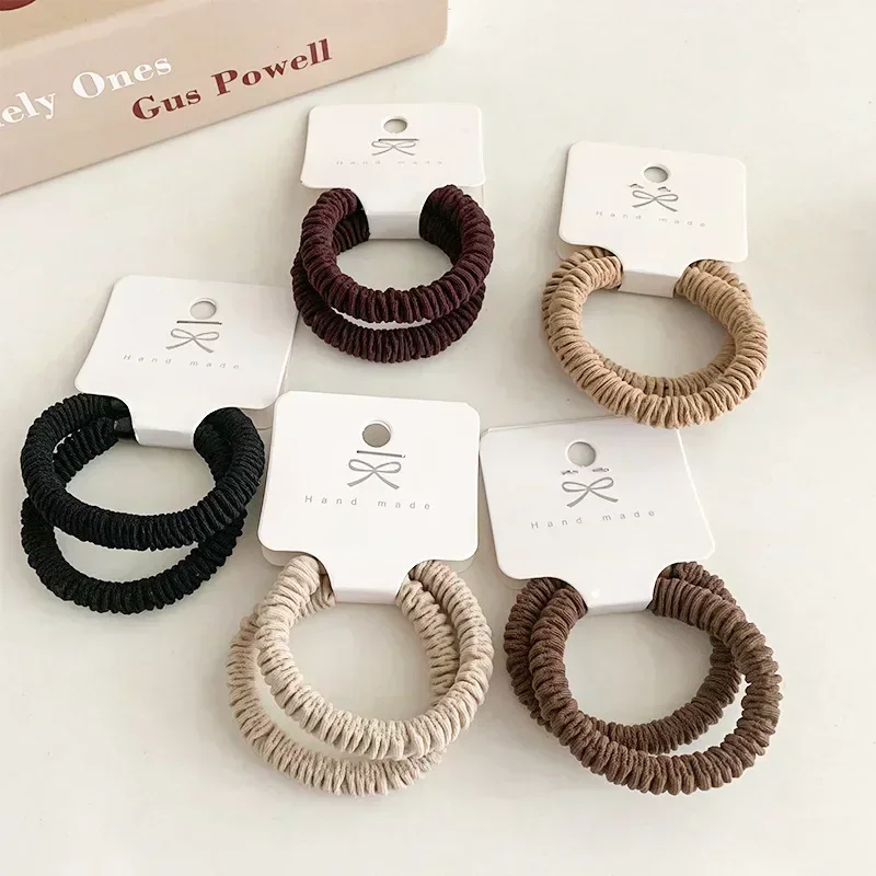 2pc Elegant Wide Fold Good High Elastic Hairbands Hair Tie Rope for Women Girls Kids Ponytail Holder Cute Hair Accessories