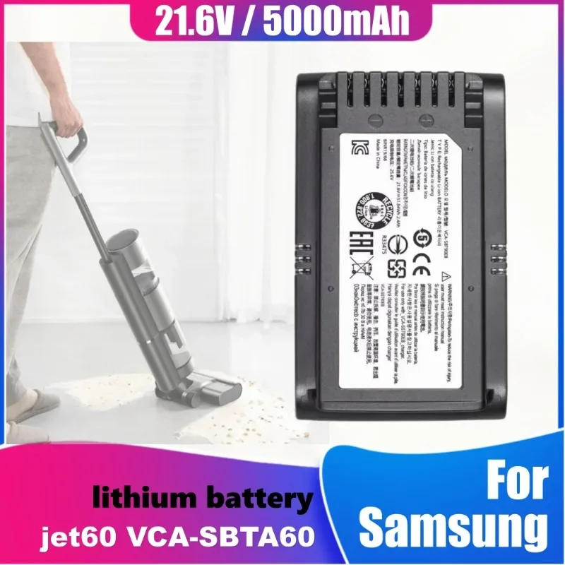 

JET-60 5000mAh Battery Accessories New for Samsung Jet 60 VCA-SBTA60 Vacuum Cleaner Accessories High Capacity Quality Li-ion