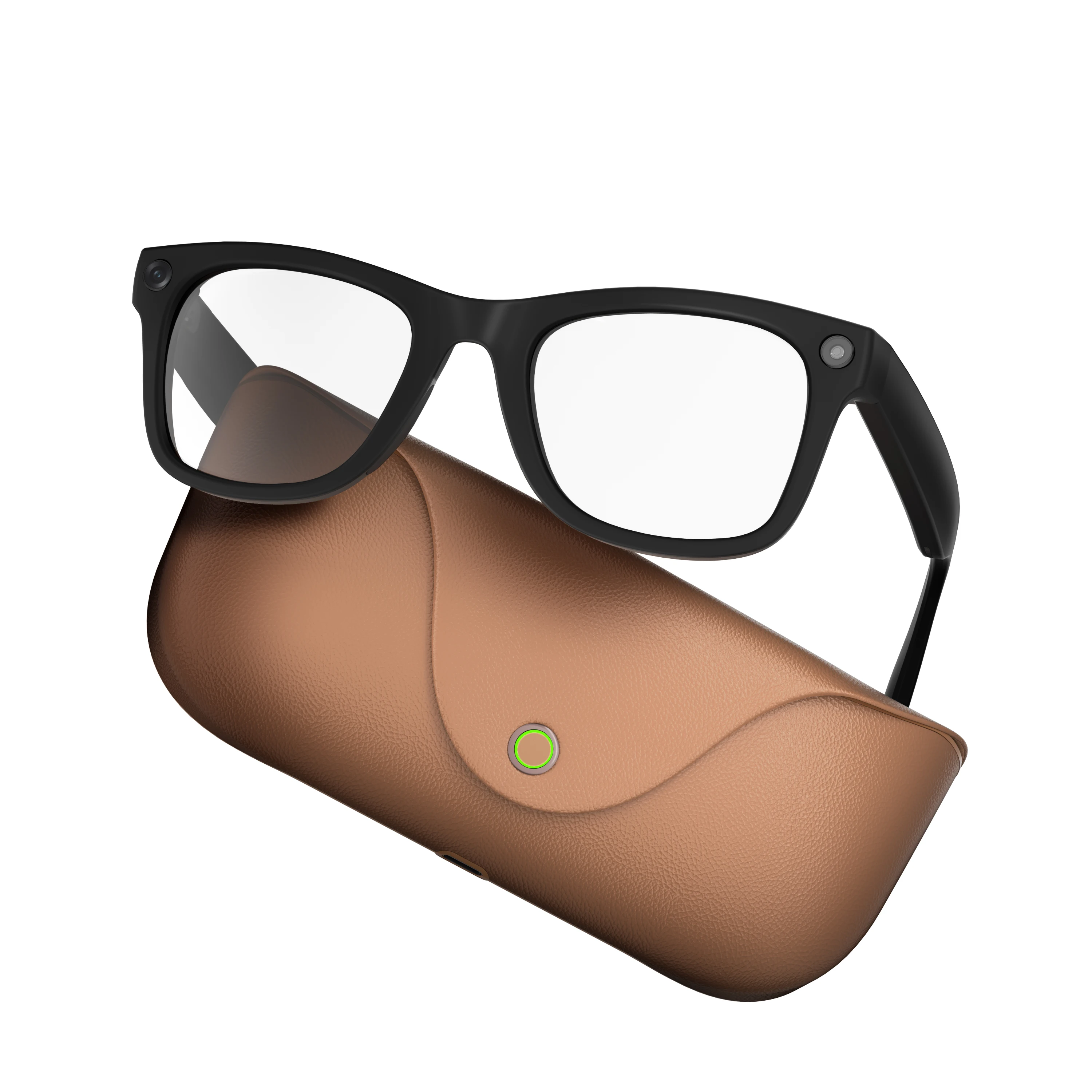 800W Camera Large-capacity AI Smart Glasses With A Charging Case For Wireless Calls Music Playback Take Photos Record Videos