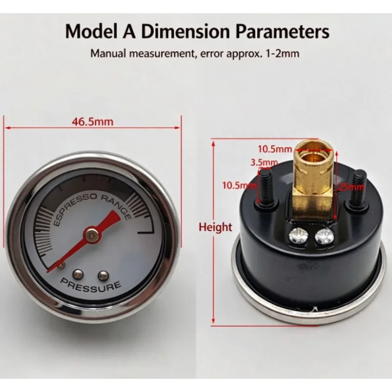 Italian espresso machine accessories extraction pressure gauge steam pressure detection gauge