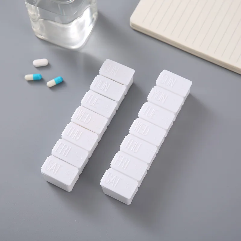 VITCOCO Medicine Pill Box 7 Days Weekly Pillbox Case Plastic Square Pills Box Organizer Tablets Medicine Storage Medical Travel