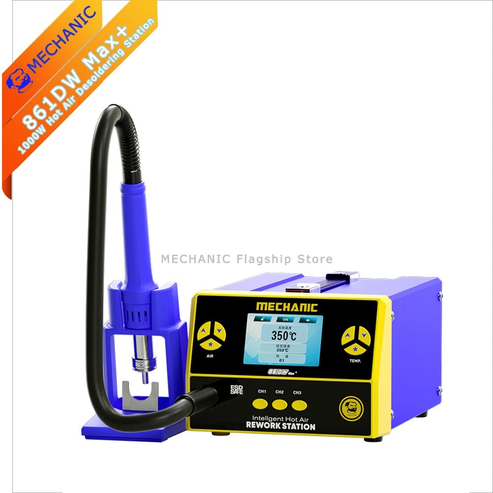 MECHANIC 861DW Max+ Rework Hot Air Gun for Phone Motherboard Repair 1000W Soldering Station PCB Welding Desoldering Tool