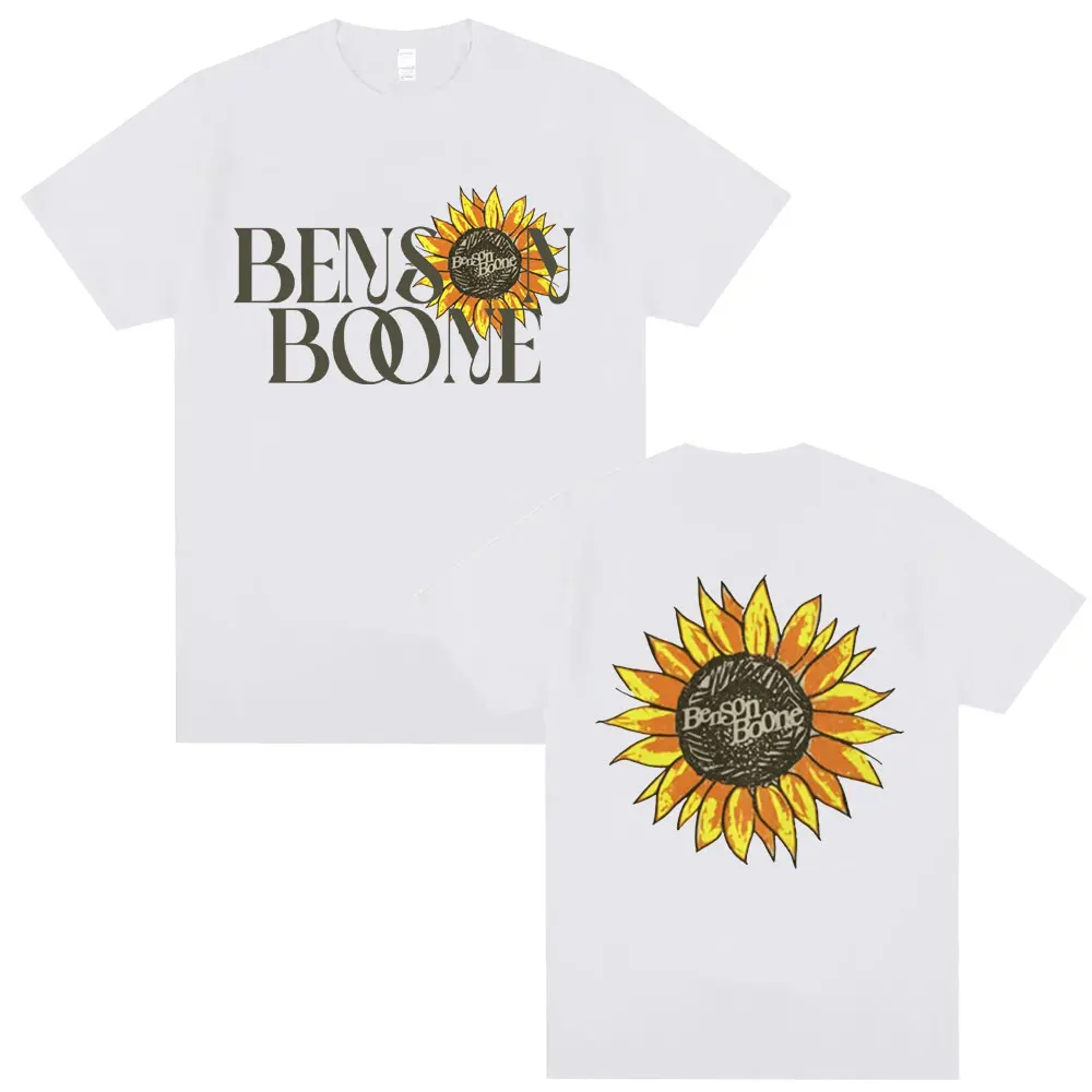 Benson Boone Sunflower T-shirt Fireworks & Rollerblades Tour T-shirts Men Women Fashion Vintage Oversized Short Sleeve T Shirts