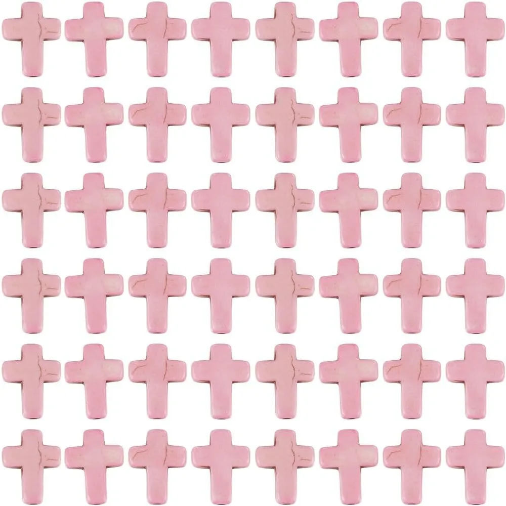 

1 коробка, 100 шт., хрестовые бусины, розовые крестовые бусины, синтетический бирюзовый камень, окрашенный бисер, маленькое распятие, пасхальные подвески, карманный набор для изготовления