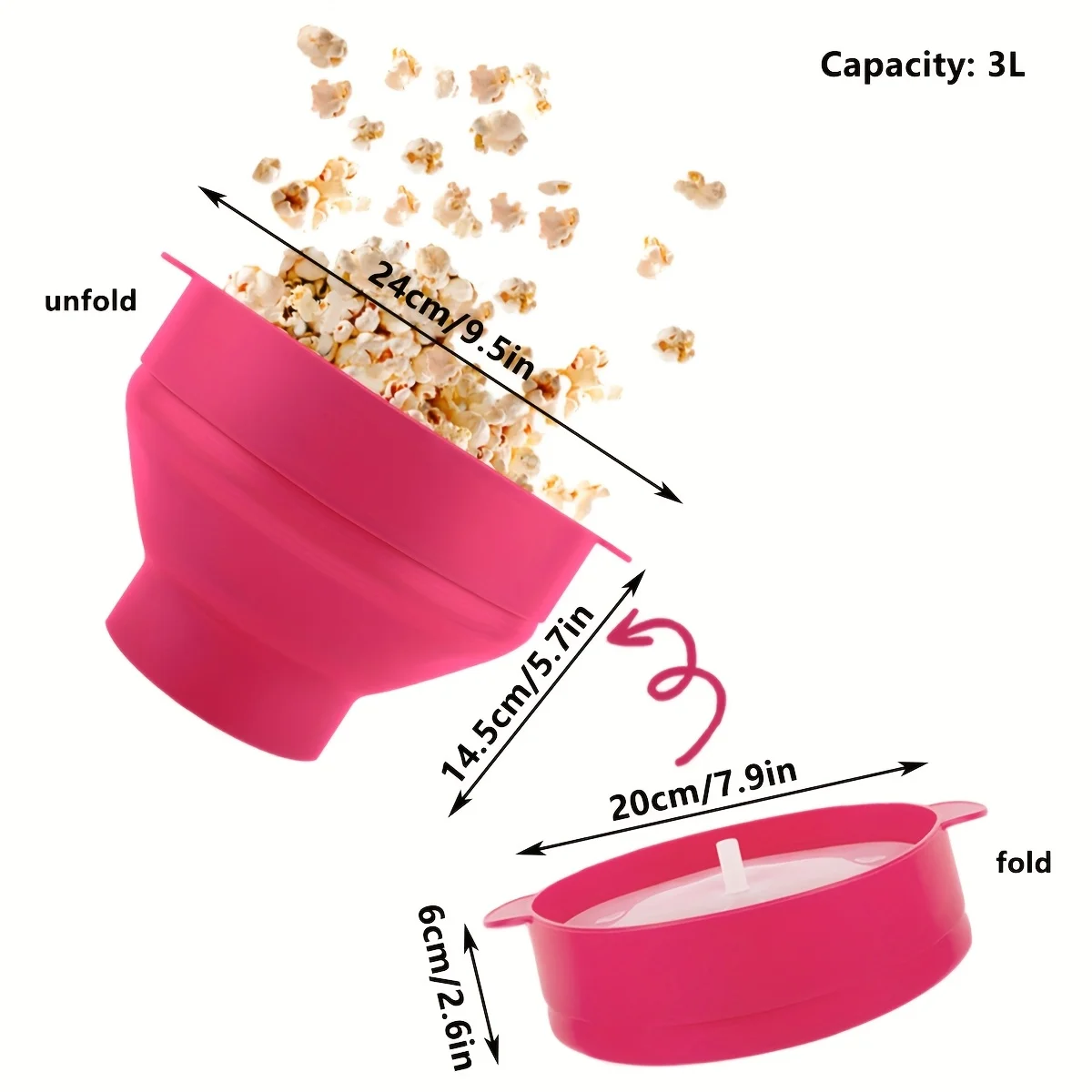 Foldable Silicone Popcorn Bucket 3