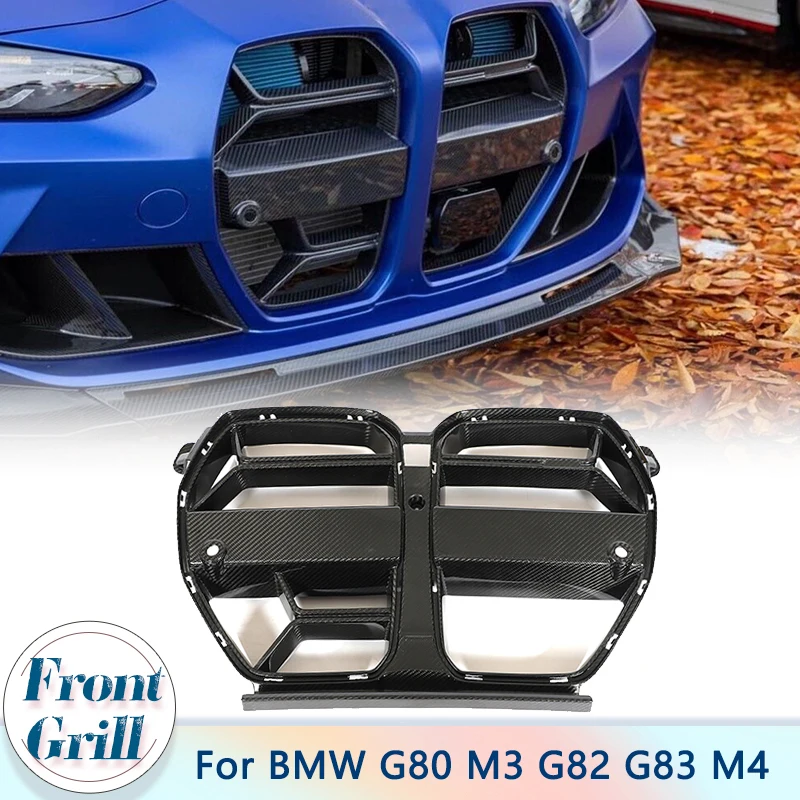 

Car Front Bumper Grill For BMW G80 M3 G82 G83 M4 2021-2023 With ACC Radar Dry Carbon Fiber Front Grille Racing Grills