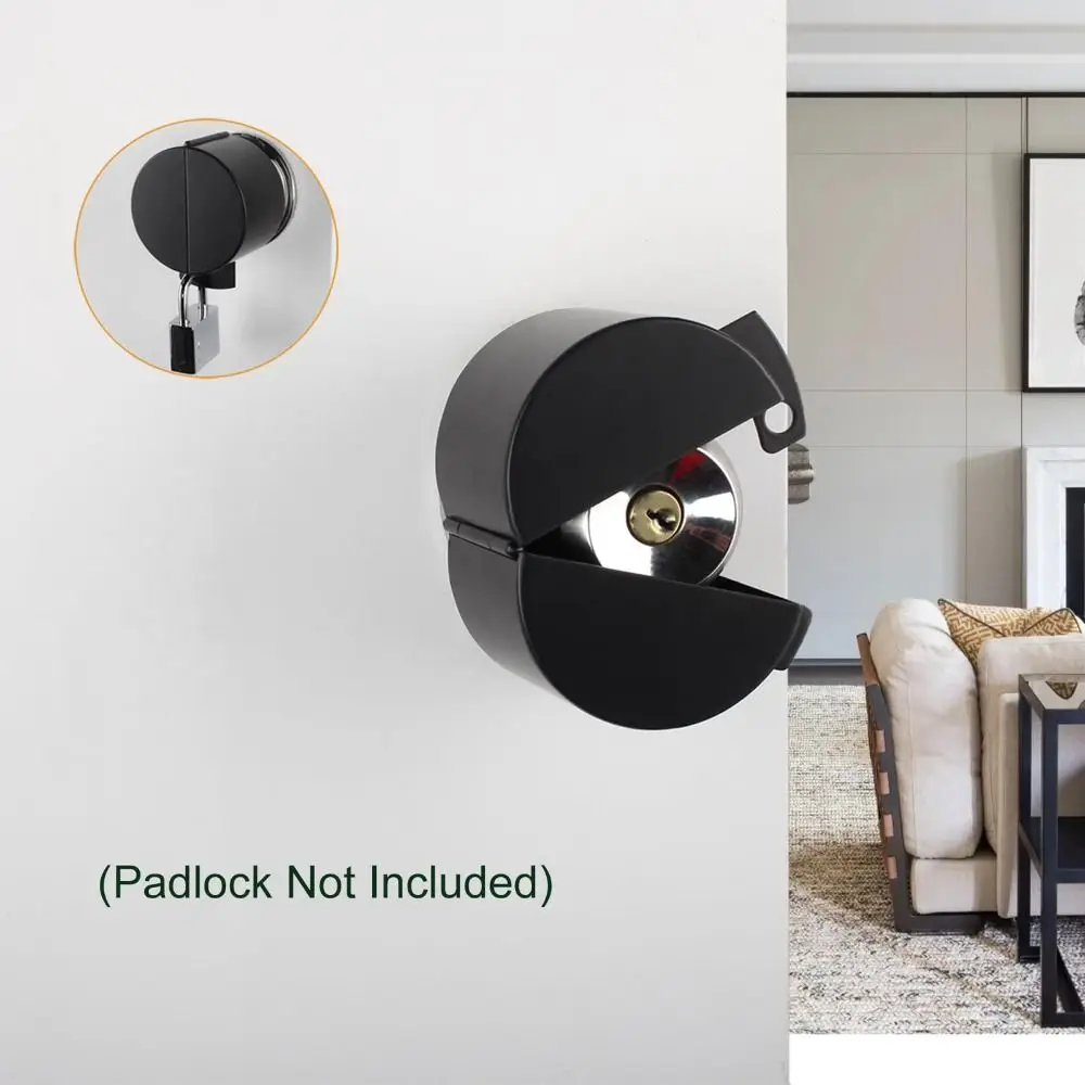 Stainless Steel Glass Door Lock Black Color Easy Install Door Knob Lock Double Bolts Portable Design Access Control Lock