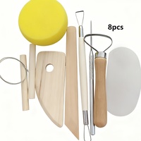 8Pcs/Set Clay Tools DIY Ceramics Molding Tools Wood Knife Pottery Tool Set Clay Sculpting Kits Carving Ceramic Tools Practical