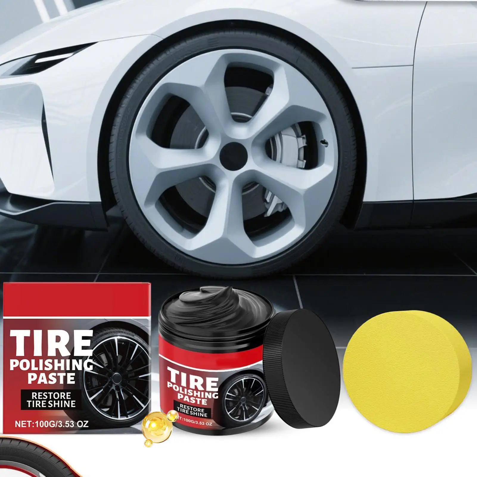 Car Tire Shine Paste Care Cleaning Product auto Tyre Dressing Paste For Trucks Sedans RVs SUVs Collectors Dealers Shops
