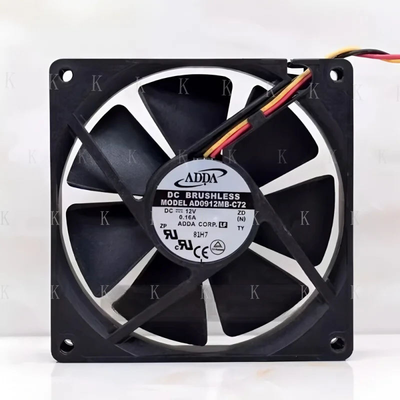 

C ДЛЯ ADDA AD0912MB-C72 9020 DC 12 В 0,16 А 9 см 3-проводной бесшумный охлаждающий вентилятор # А6–27