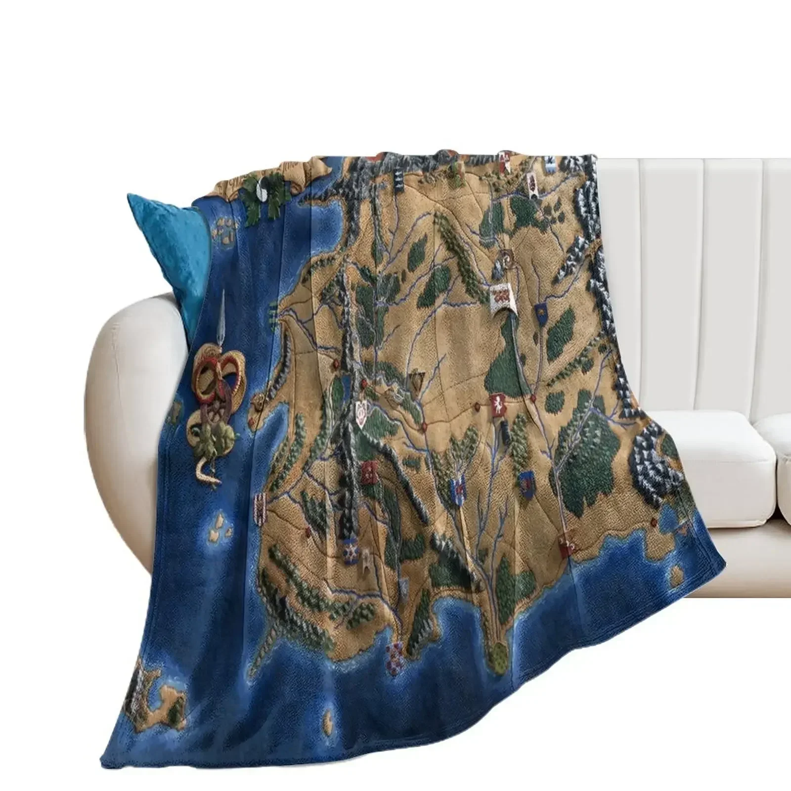 

Fantasy Wheel of Time Map Throw Blanket wednesday anime Blankets