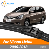 2X Front Windshield Wipers For Nissan Livina/L10/L11 2006-2018 Nissan Grand Livina Easy Clip Installation All-Season Use Rubber