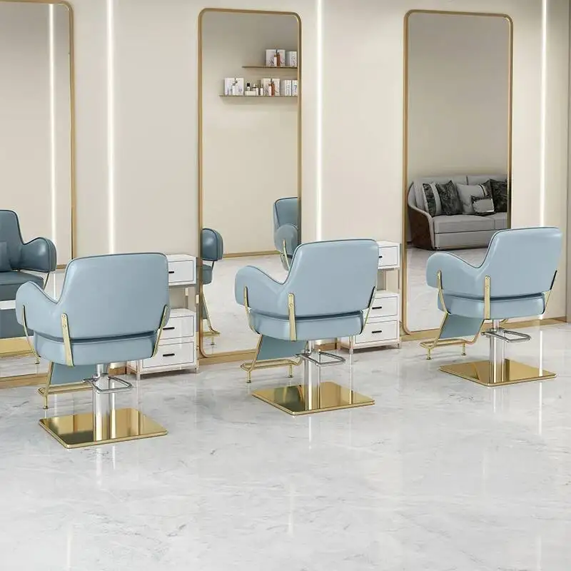 

Круглый стул, профессиональные парикмахерские стулья, зеркало, парикмахерская, женская красота, мужское бритье, вращающиеся эргономичные колеса, наклонная Silla