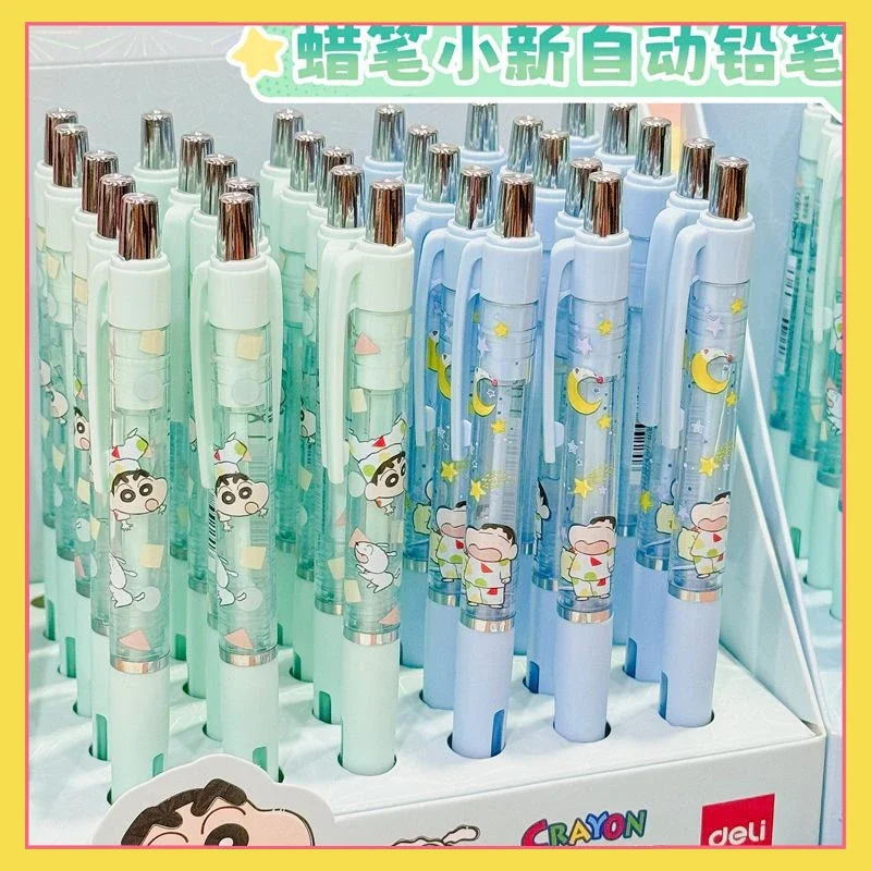 Miniso Anime Crayon Shin chan Press Pencil with Rubber Cartoon Japanese Press Pencil 0.5/0.7 Constant Core