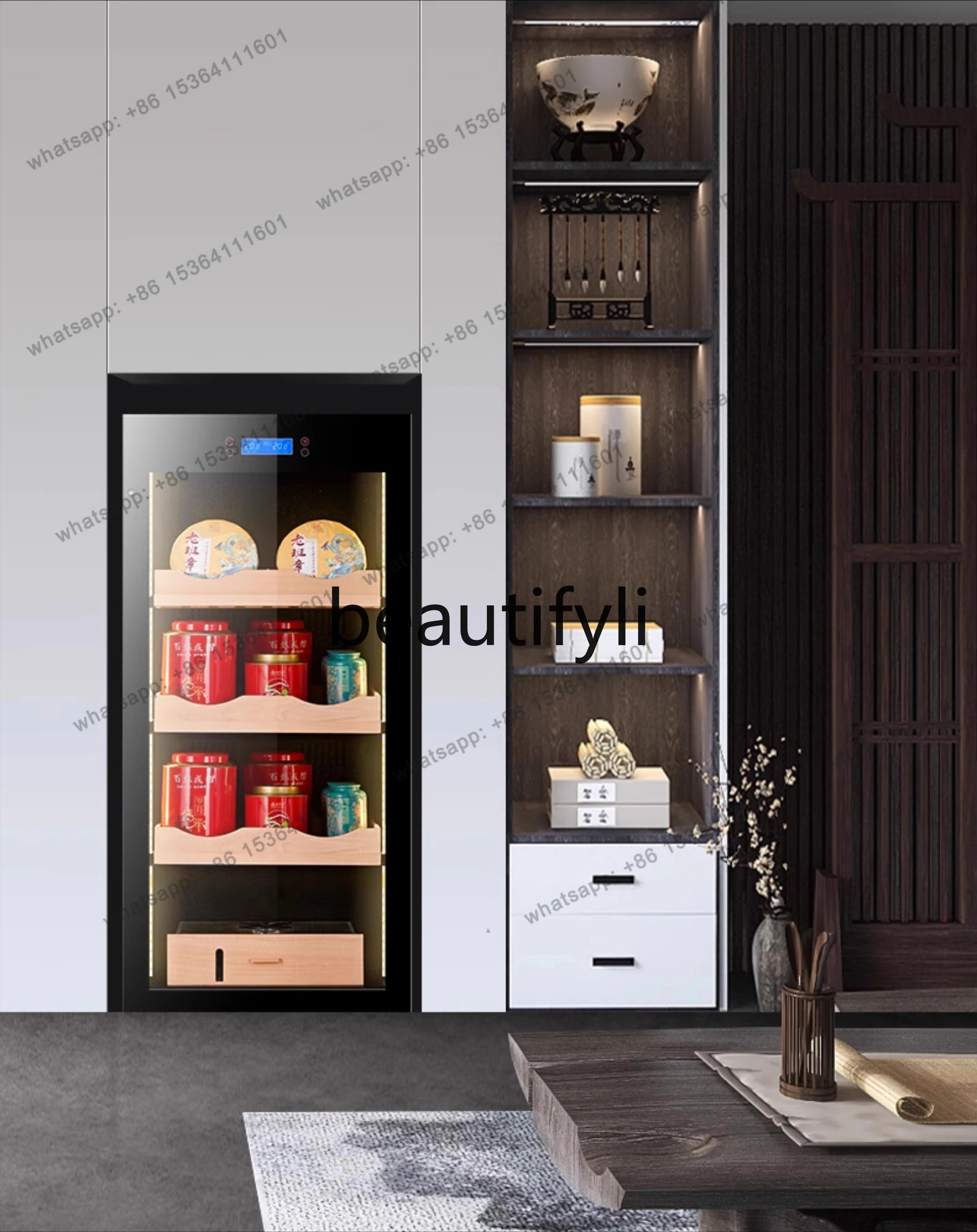 Special constant temperature, humidity, fresh air-cool cigar moisturizing storage refrigerator for tea cabinet