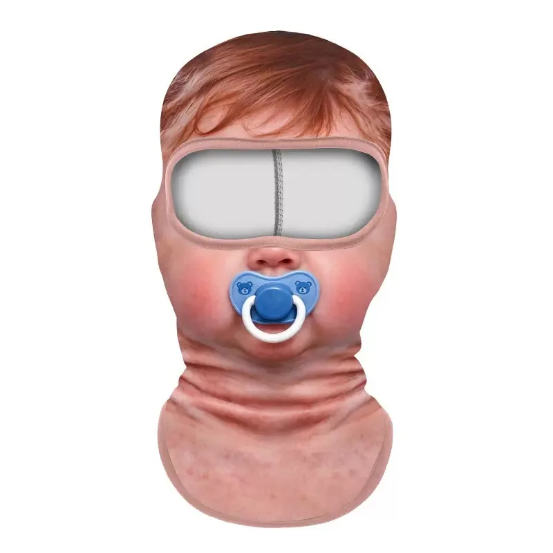3D Printed Funny Old Man Ski Mask Realistic Face Balaclava Summer Winter Full Face Mask for Skiing Snowboarding Outdoor Sports