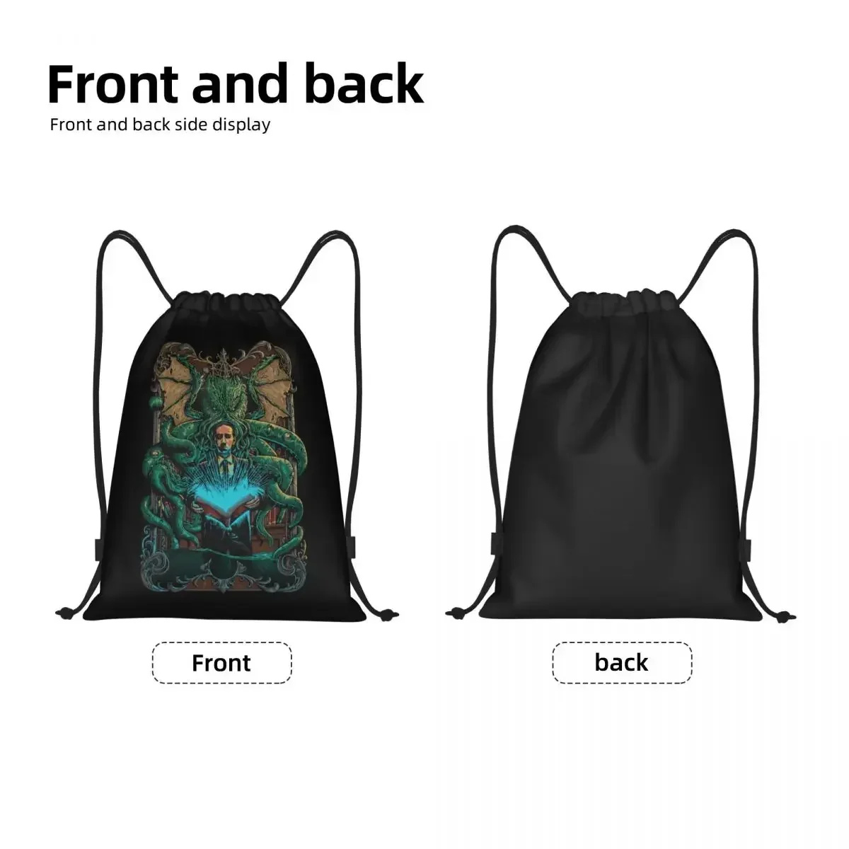 Call Of Cthulhu Drawstring Backpack Bags Lightweight Lovecraft Horror Fiction Film Fan Gym Sports Sackpack Sacks for Shopping