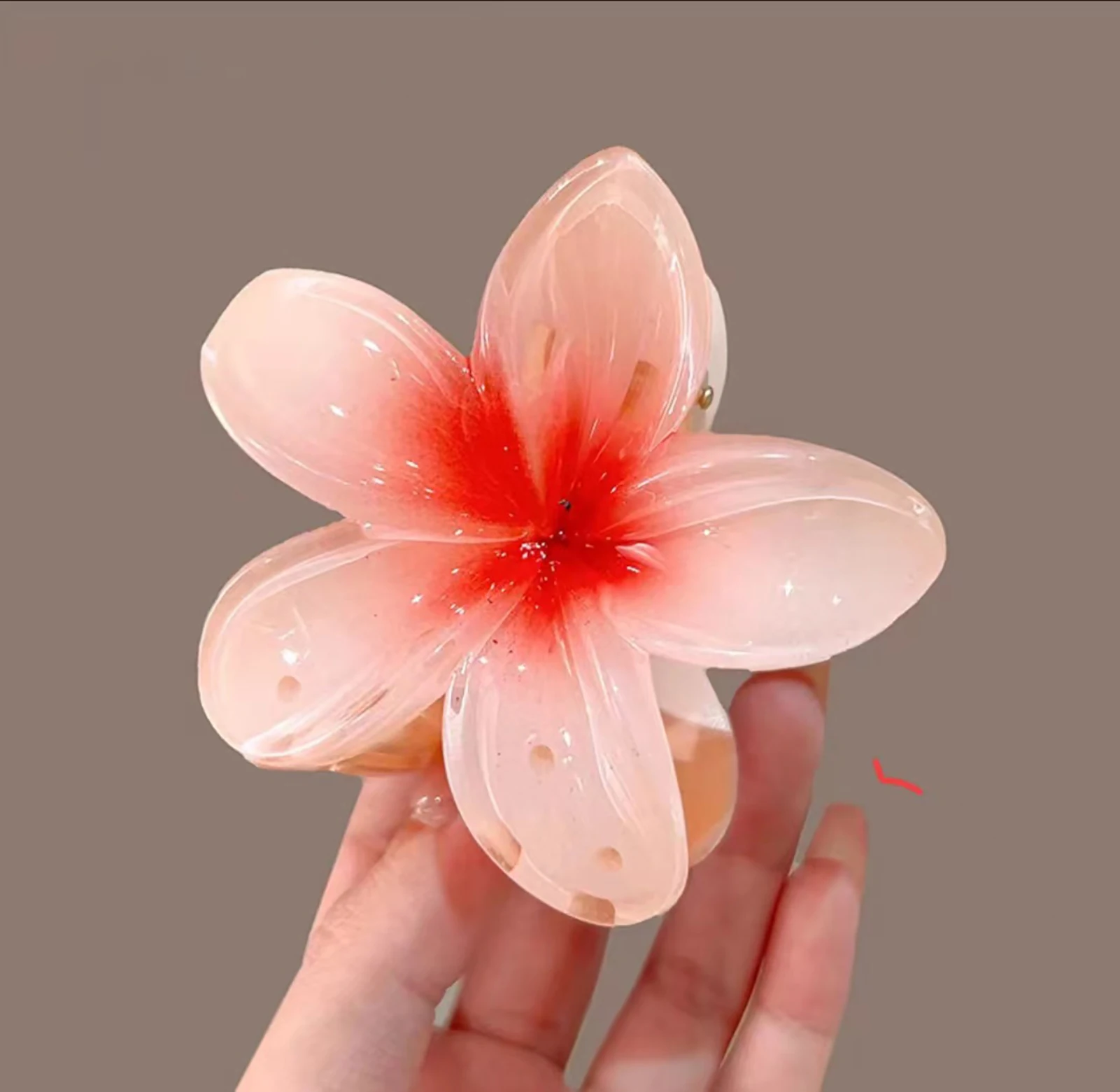 Fashion Hairpin Gradient Flower Barrettes Girls Ponytail Shark Claws Candy Color Frangipani Hair Clip Simple Tiaras Hair Jewelry