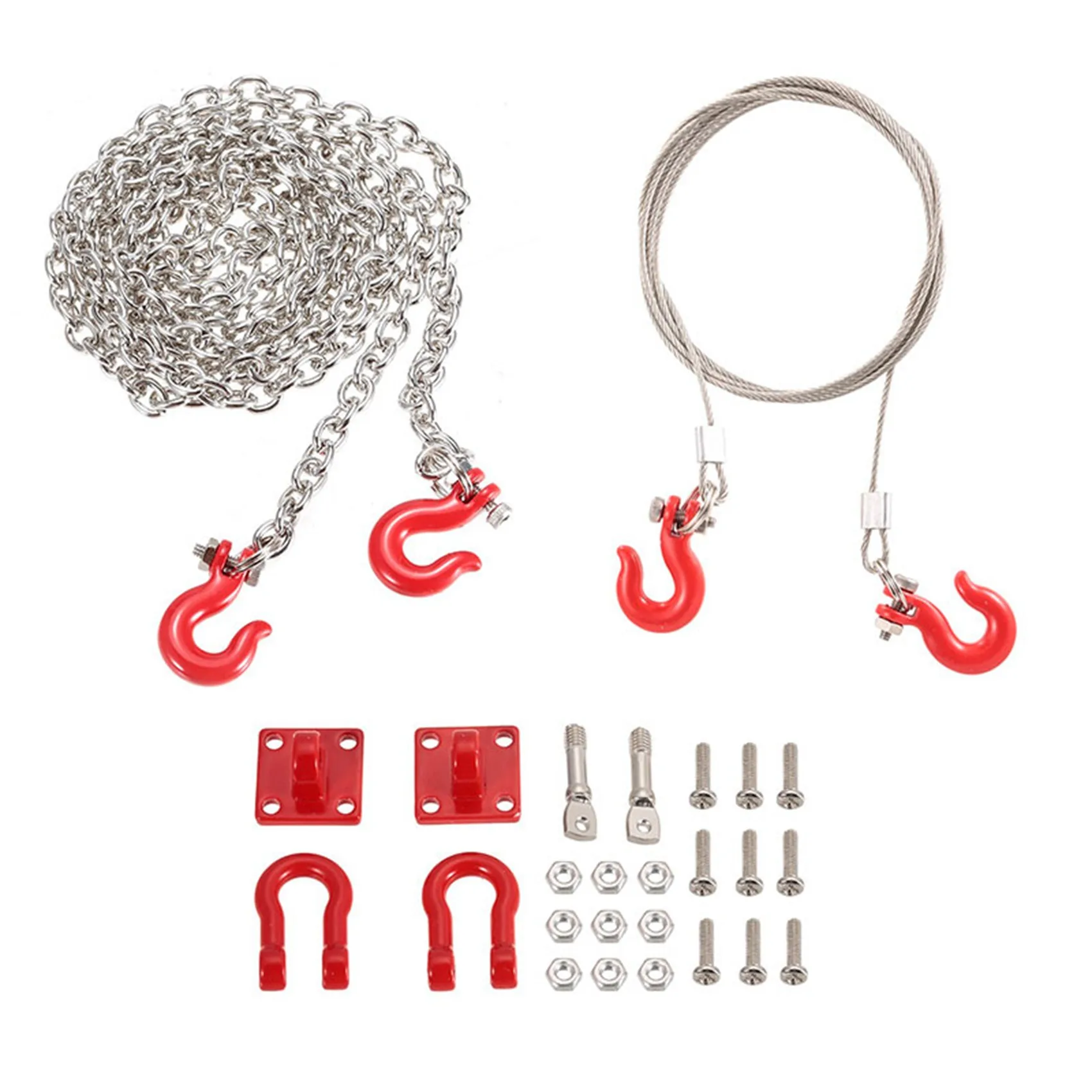 CYGJ-2X RC Car Parts Metal Trailer Hook Tow Chain Shackle Bracket For Traxxas Trx4 Axial Scx10 Wraith D90 Tamiya