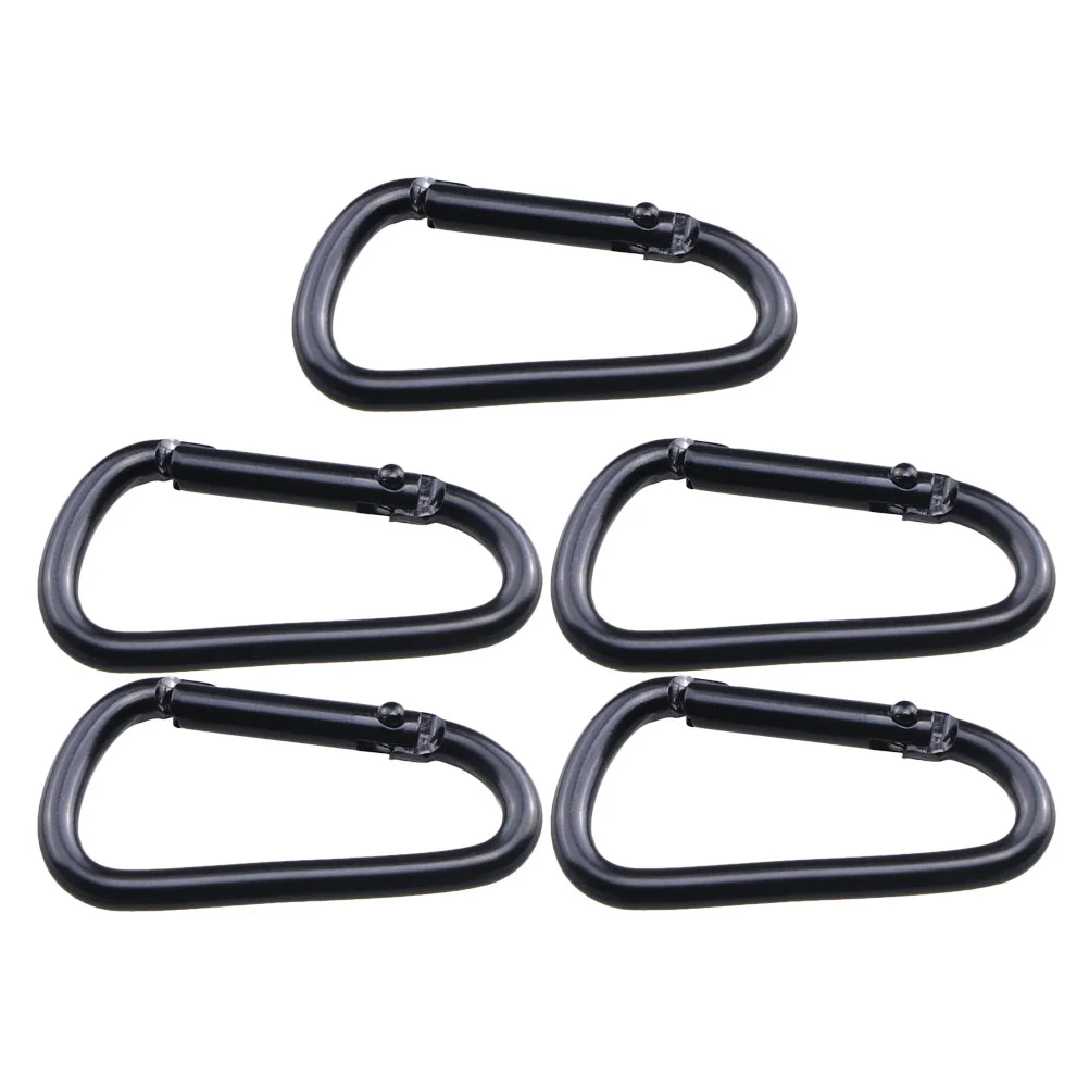 5 Pcs Carabiner Locking Climb Key Chains Fob Metal Clips Aluminum Alloy Carabiners