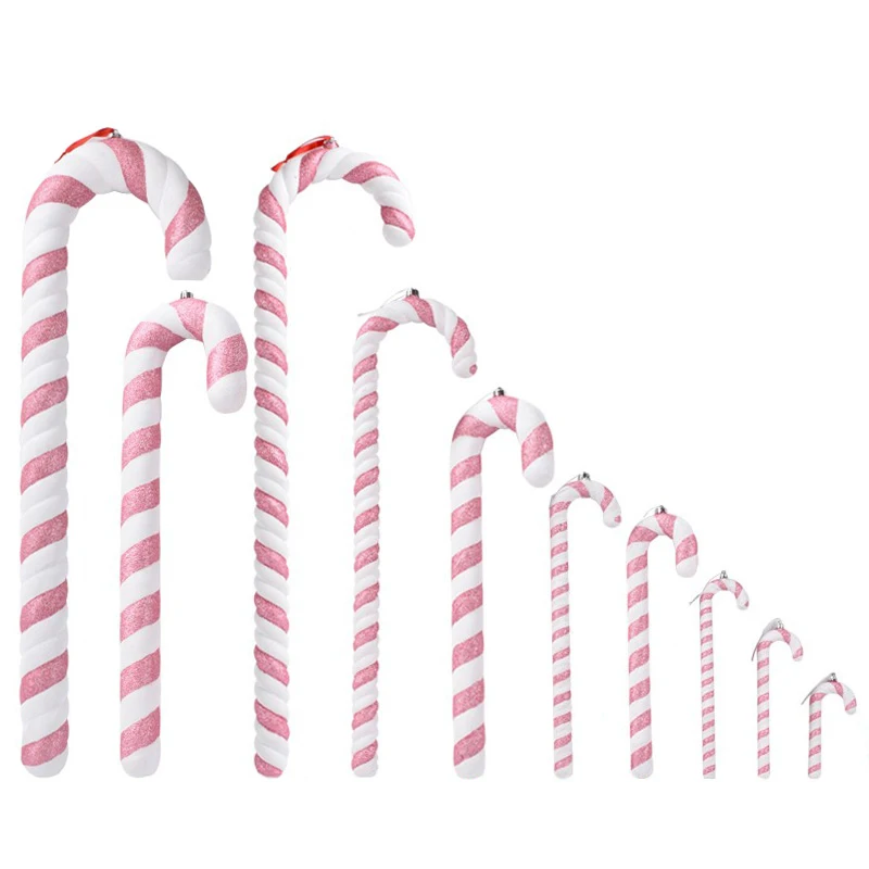 16-43cm Christmas Pink Ornament Dance Performance Cane Pink Candy Props Photographic Wedding Christmas Tree Candy Cane Pendant