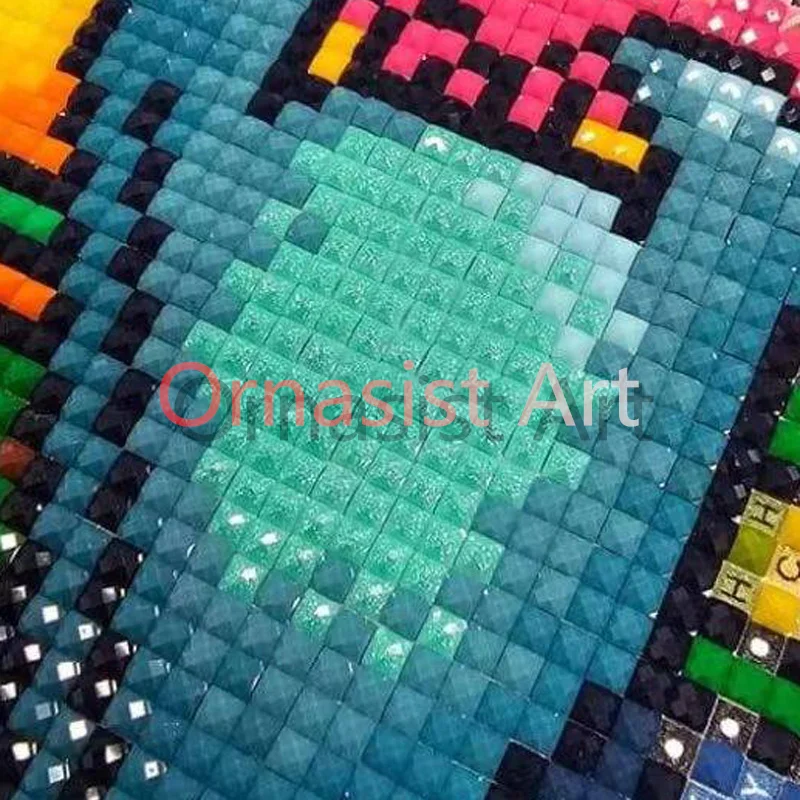 Peinture diamant colorée faite à la main, perceuse à poussière dégradée carrée complète, kit de broderie animale, passe-temps de discussion, mosaïque de cristal bricolage, cadeau