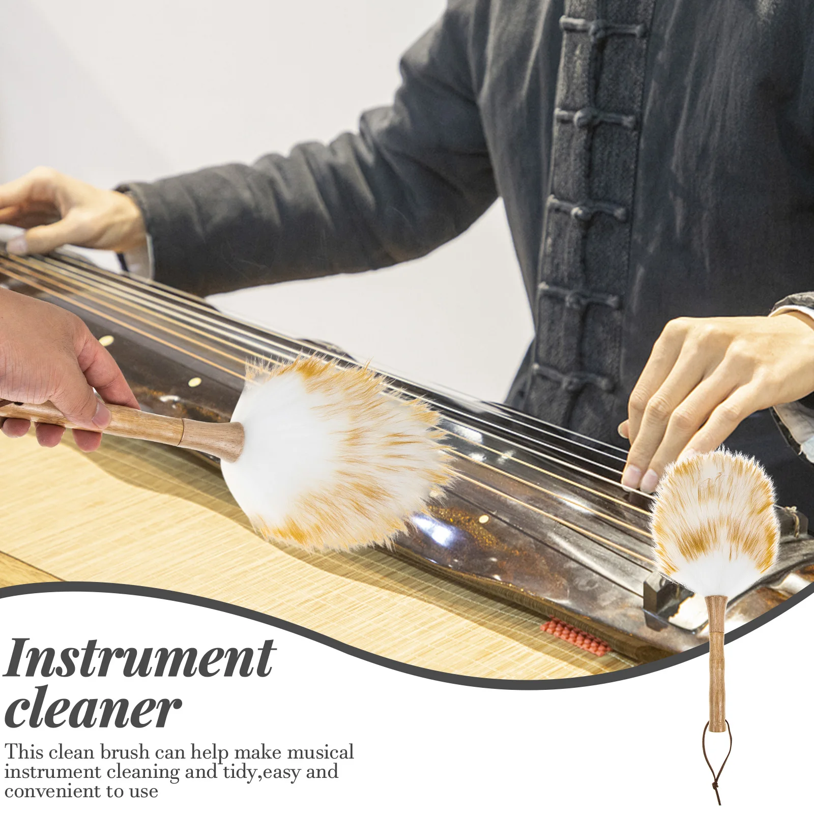 

Dust Removal Brush for Musical Instruments Guitars Cleaner Wood Durable Cleaning Tool Accessory Portable Storage Gift