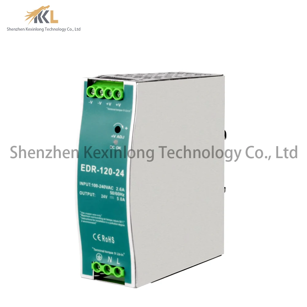 

EDR-120-24 New High Quality Single Phase AC/DC 120W 24V 5A Industrial DIN Rail Power Supply