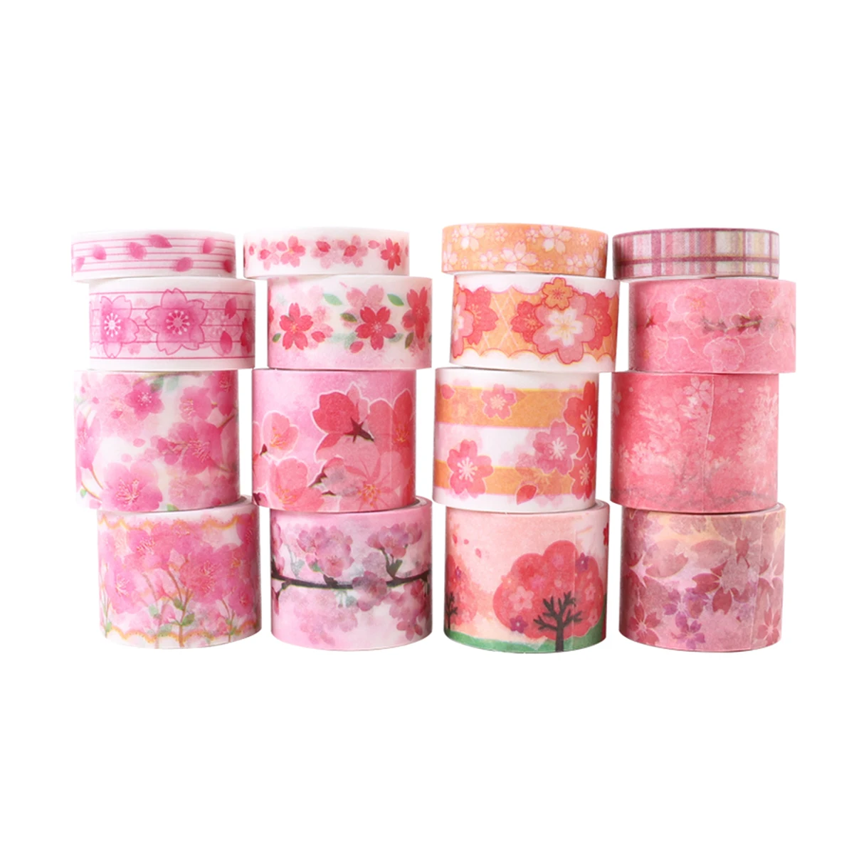 16 rouleaux/boîte de ruban washi sur le thème de la fleur de cerisier de printemps, ruban à motif de fleur de cerisier et décorations de livres, cadeaux pour la famille