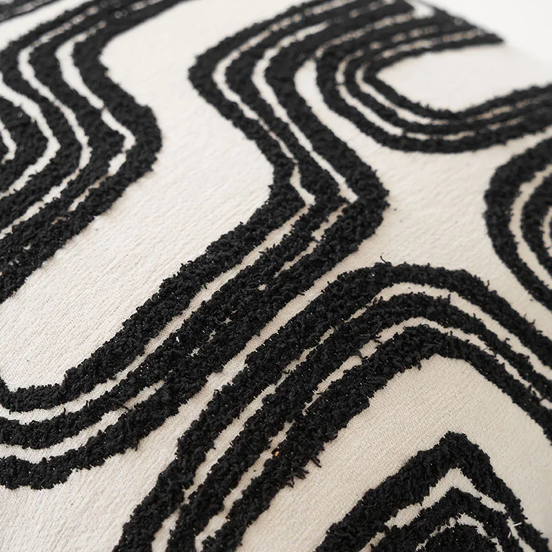 Italienisch Beige Schwarzlicht Luxus Kissen bezug Retro Chenille geometrische Jacquard Kissen bezug dekorative moderne Kissen bezug