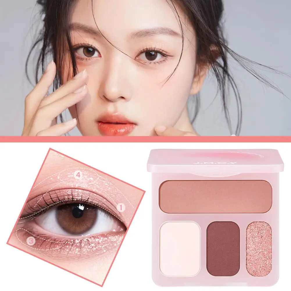 4 色ハイライトリペアマットファイングリッター総合パレットシャドウパレットメイクアップ顔鼻シルエットブライトニング J0O3