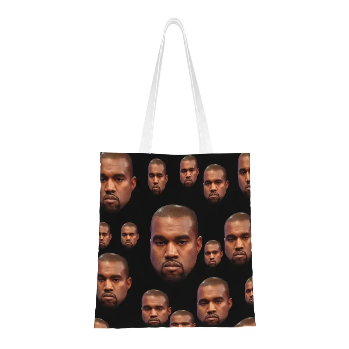 Custom Funny Printing Rap Kanye West Hip Hop Funny Tote Shopping Bag Reusable Canvas Shopper Shoulder Handbag