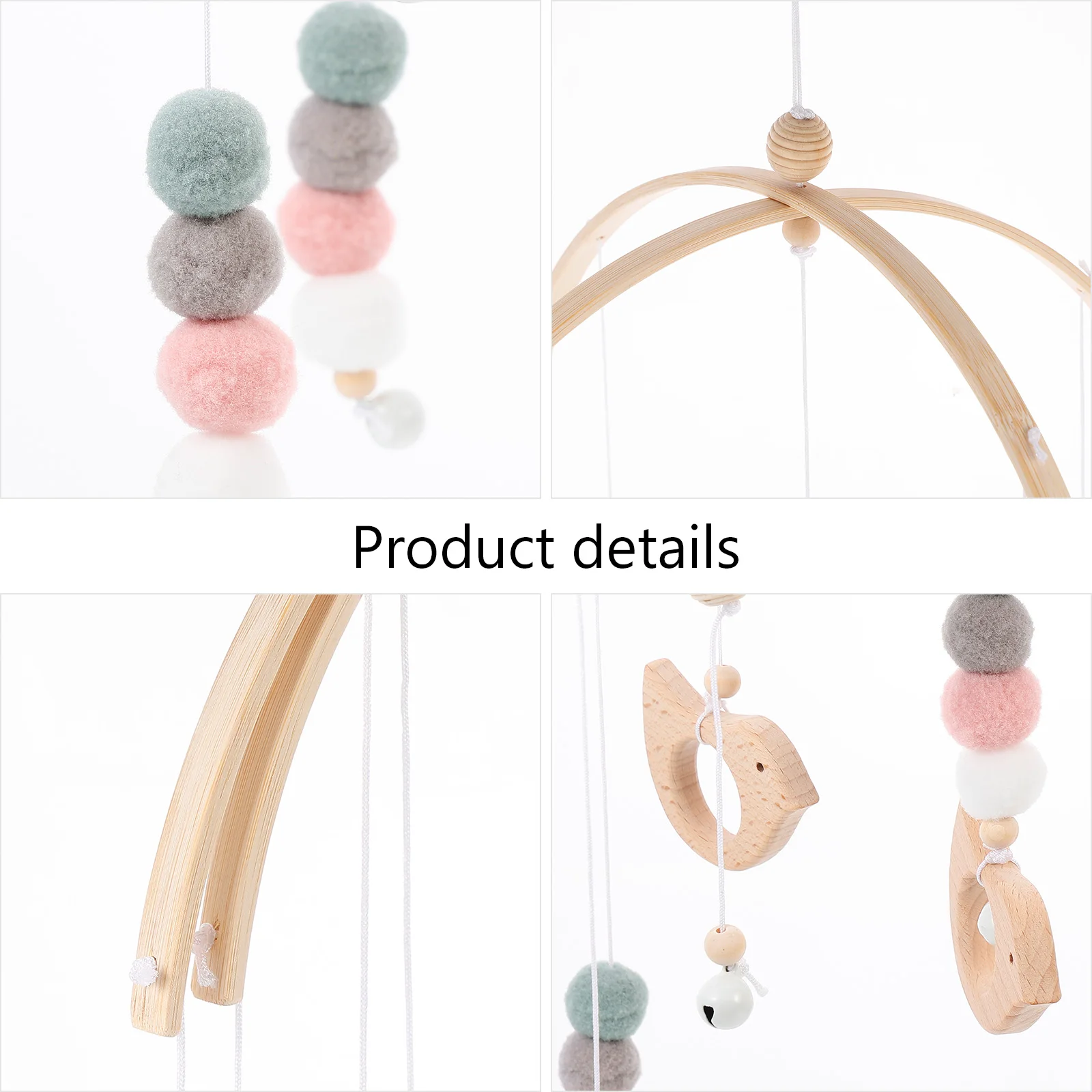 볼 바람 종소리 세련된 장식 아기 보육실 장식 유아용 침대 모바일 나무 교수형 장난감 기숙사