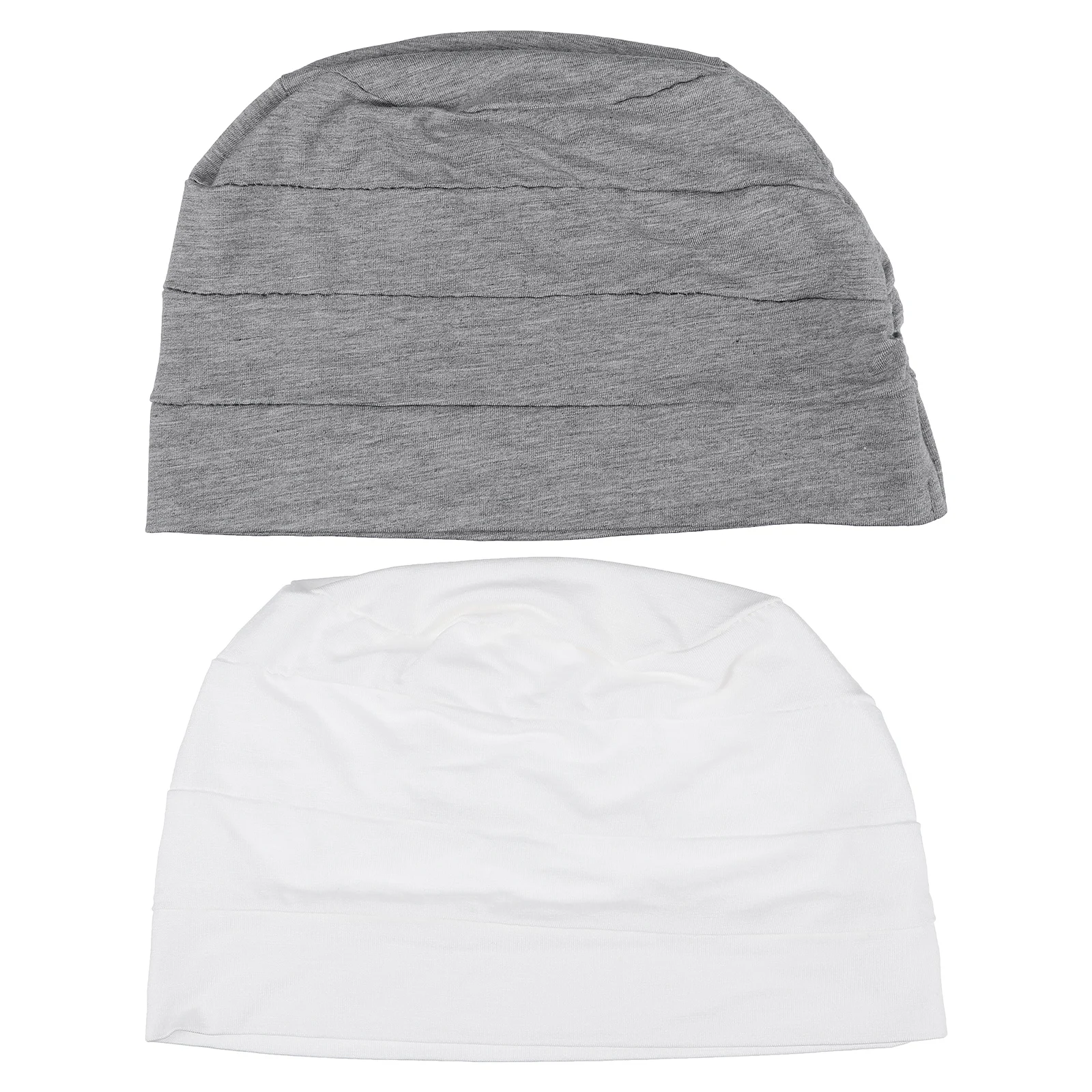 

2Pcs Cotton Sleep Bonnet Elastic Design Women Patients Night Hat Hair Protection Anti Dust House Cleaning Lightweight Portable