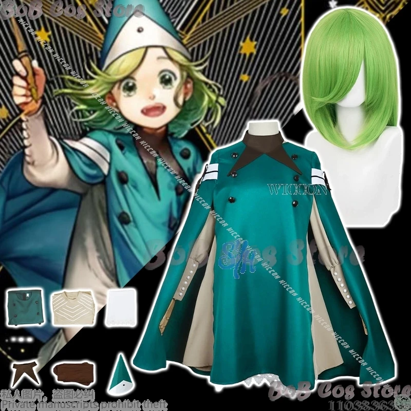 

Coco Koko Cosplay New Anime Witch Hat Atelier Costume Kawaii Little Witch Green Cape Uniform Dress Goth Lolita Halloween Party