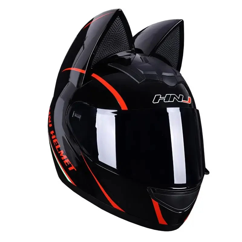 

Motorcycle Helmet Cat Ear Women Helmet Detachable Capacete Breathable DOT Approved Full Face Cycling Helmet Gift For Girlfriend