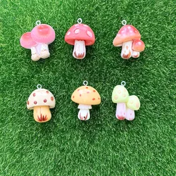 10pcs Cute Simulation Mushrooms Charms For Pendant DIY Earrings Necklace Jewelry Accessories Finding
