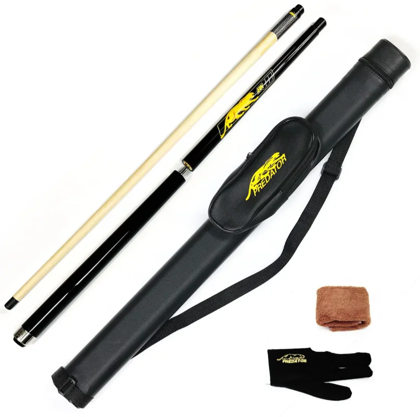 Premium Quality Billiard Pool Accessory Gift Set 1/2 Canadian Maple Wood Jump Break Cue and Black 2 hole case for sale