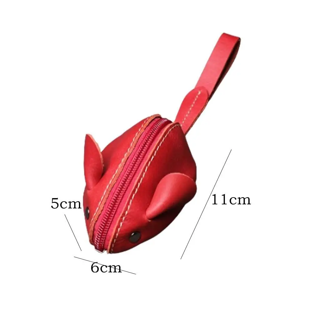 Portable Retro Mouse Purse Cute Leather Mini Coin Purse Fashion Storage Bag Student