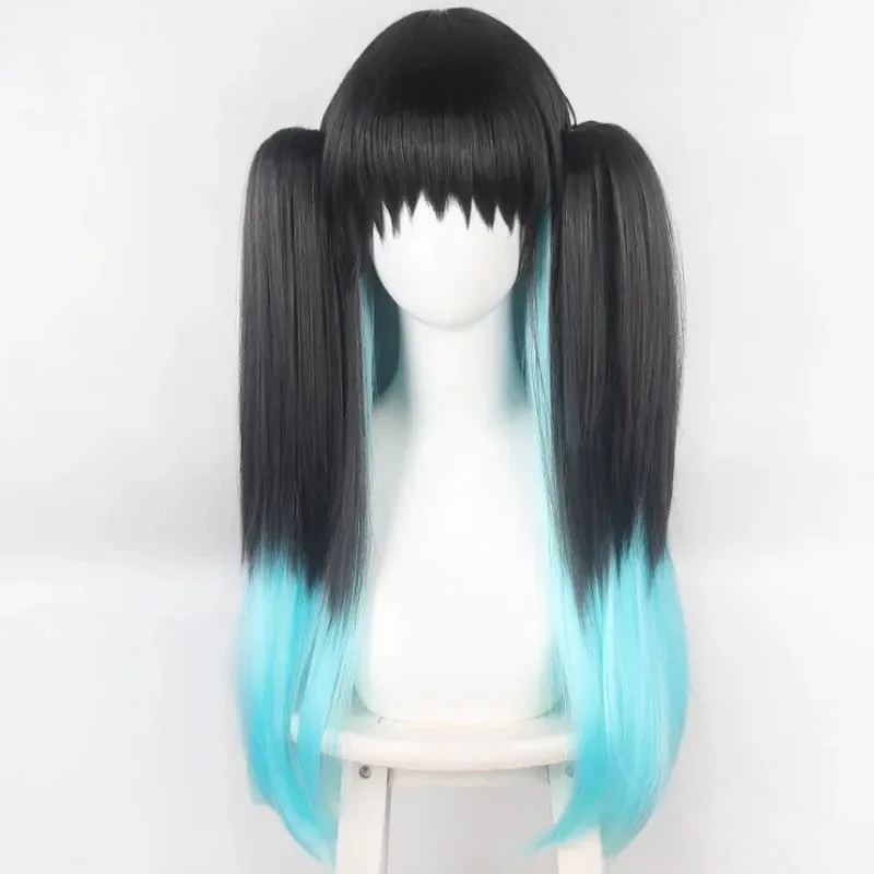 الكبار الاطفال أنيمي Tokitou Muichirou تأثيري حلي Kisatsutai شعر مستعار طويل اكسسوارات للشعر هالوين حفلة الكرتون موحدة مجموعة