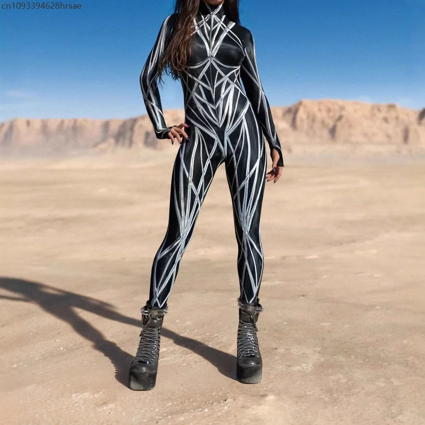

OA Cool Costume Women's Jumpsuit Festival Bodysuit Halloween Rave Outfit Cosplay Zentai Party Masquerade Tights 2026