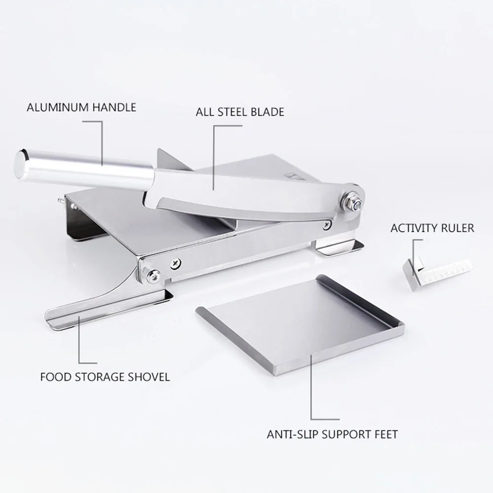 Fatiador de alimentos em aço inoxidável, 9.5 polegadas, cortador de medicamentos, ginseng, antler, ganoderma, máquina de corte, bolo, cortador doméstico comercial