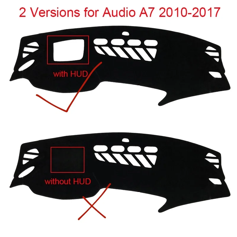 Untuk Audi A7 2010 2011 2012 2013 2014 2015 2016 2017 dengan HUD bantalan pelindung penutup dasbor silikon anti-selip tikar otomatis kerai