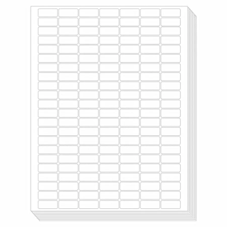 1540 White Rectangular Labels, White Code Labels Water/Oil/Tear Proof Stickers Removable No Residue for Bins, Kitchen Container