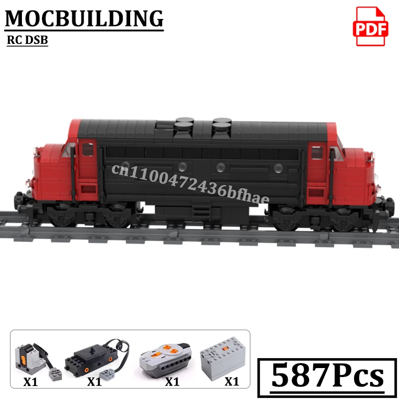 รถไฟจำลองแบบดีเซล RC DSB พร้อมมอเตอร์ ตัวต่อแบบ MOCBUILDING ของเล่นก่อสร้างรถไฟในเมือง ของขวัญ