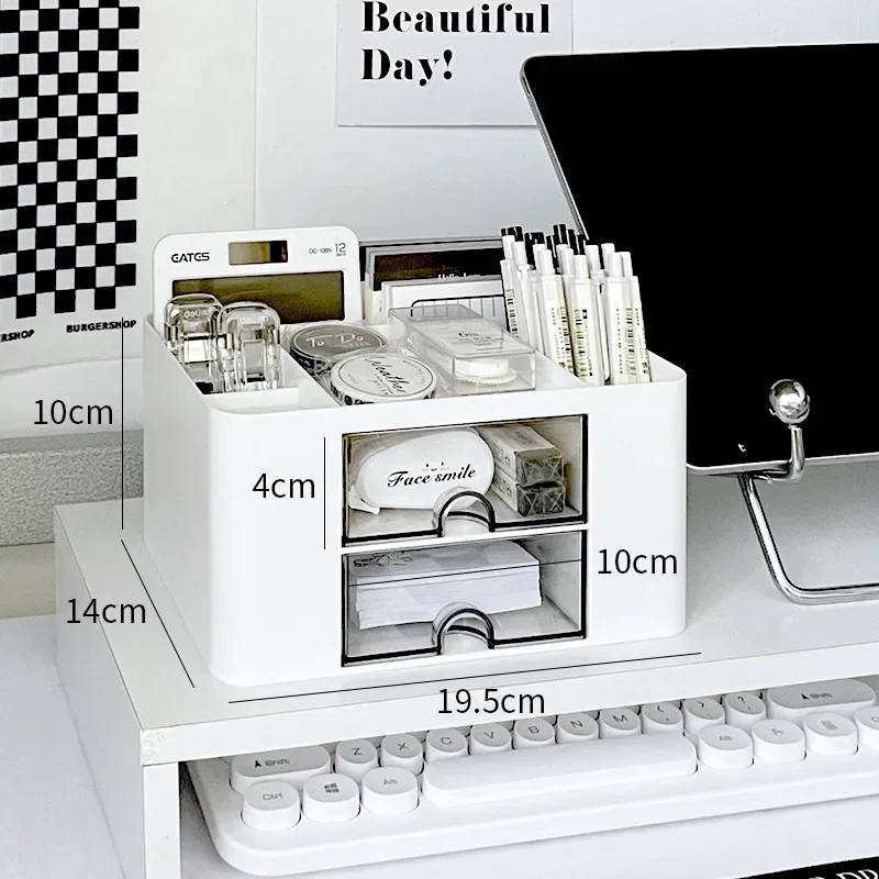 

Large-capacity Multi-grid Drawer Desktop Pen Holder Student Stationery Finishing Storage Box Office Storage Shelf Organizer Box